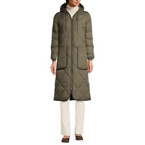 Lands’ End Quilted ThermoPlume Insulated Coat - Forest Moss - XS 2-4